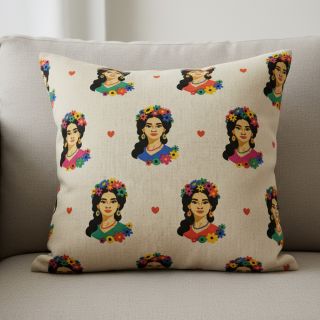 Decoration fabric Linenlook premium Viva Flower Girl