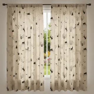 Decoration fabric Linenlook premium Cat Sea Life