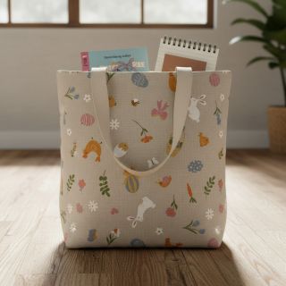 Decoration fabric Linenlook premium Easter Doodle Icon