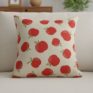 Decoration fabric Linenlook premium Apple Happy Joy