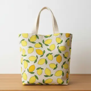 Decoration fabric Linenlook premium Sunny Lemon Fruit