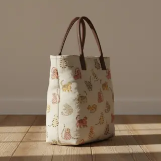 Decoration fabric Linenlook premium Cute Wild Cat