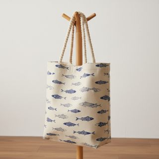 Decoration fabric Linenlook premium Fish Swimming School