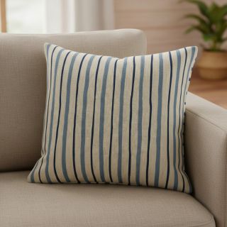 Decoration fabric Linenlook premium Wavy Art Stripe