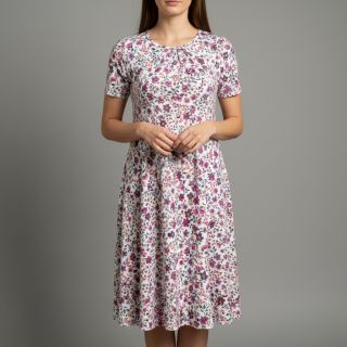 Jersey Flowers fuchsia digital print ORGANIC