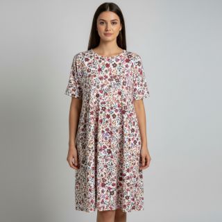 Jersey Flowers burgundy digital print ORGANIC