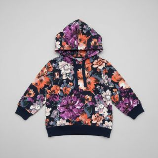 Sweat fabric Flower Luna navy digital print