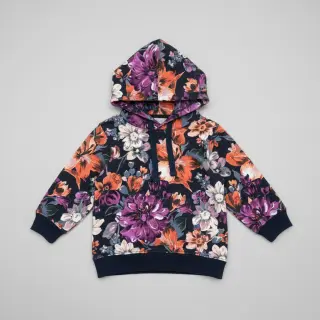 Sweat fabric Flower Luna navy digital print