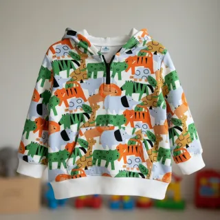 Sweat fabric Animaland white