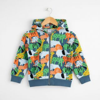 Sweat fabric Animaland petrol