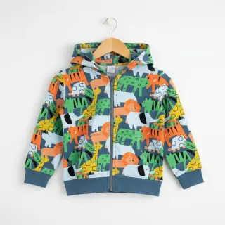Sweat fabric Animaland petrol