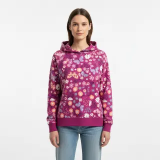 Sweat fabric Flowers Azriel fuchsia
