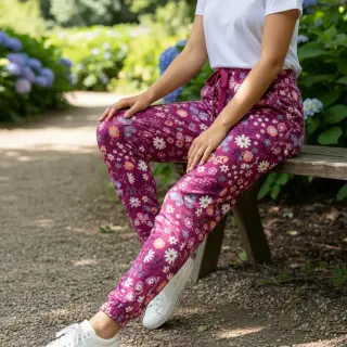 Sweat fabric Flowers Azriel fuchsia
