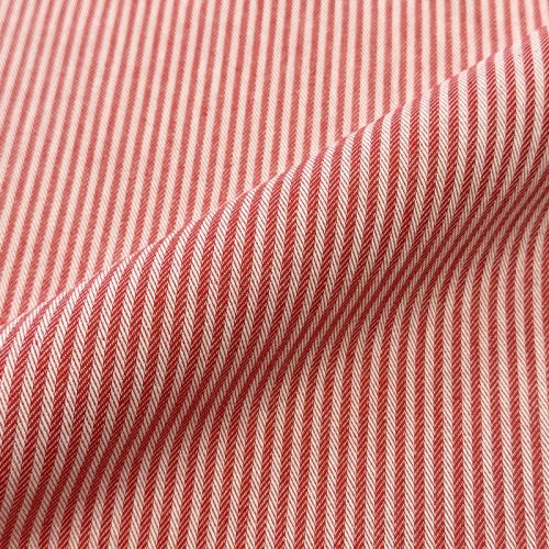 Decoration fabric DOBBY Colored stripe poppy red