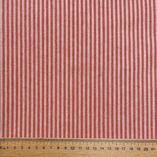 Decoration fabric DOBBY Colored stripe poppy red