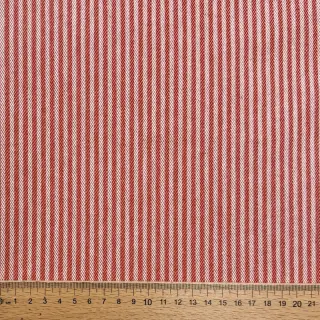 Decoration fabric DOBBY Colored stripe poppy red