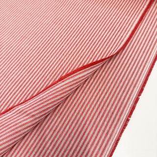 Decoration fabric DOBBY Colored stripe poppy red