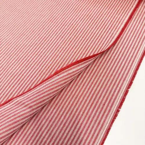 Decoration fabric DOBBY Colored stripe poppy red