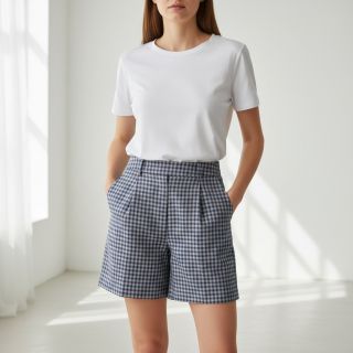 Cotton fabric YARN DYED Check Anabel teal