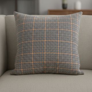 Cotton fabric YARN DYED BRUSHED Check Mike ecru