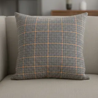 Cotton fabric YARN DYED BRUSHED Check Mike ecru
