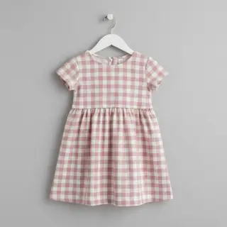 Cotton fabric FLANNEL BIG Check light pink