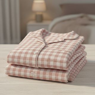 Cotton fabric FLANNEL BIG Check light pink