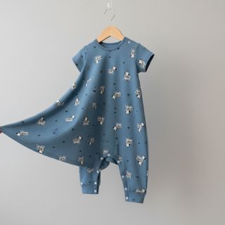 Cotton fabric FLANNEL Zebras blue