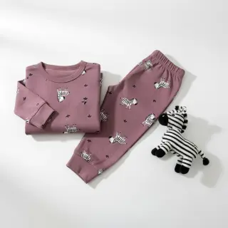 Cotton fabric FLANNEL Zebras mauve