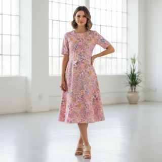 Cotton fabric VOILE Small hayppy flowers digital print