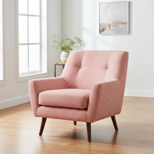 Decoration fabric DOBBY Colored stripe poppy red