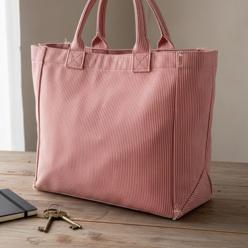 Decoration fabric DOBBY Colored stripe poppy red