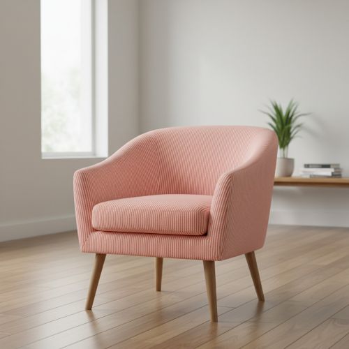 Decoration fabric DOBBY Colored stripe coral