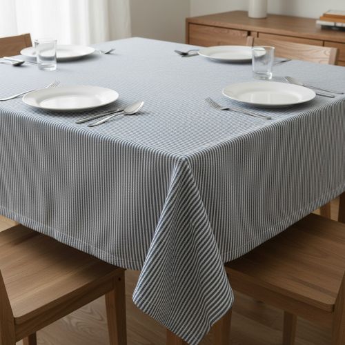 Decoration fabric DOBBY Colored stripe blue