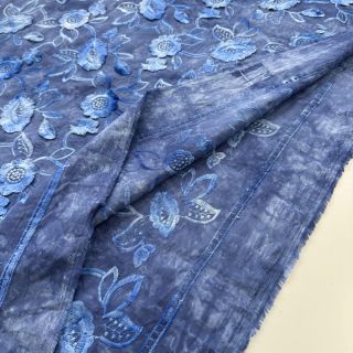 Cotton fabric TIE DYE EMBROIDERY Flora design B