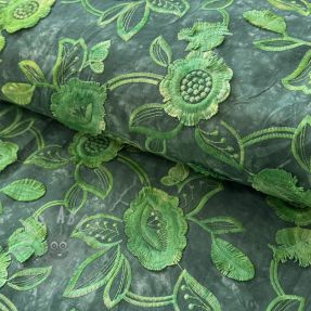 Cotton fabric TIE DYE EMBROIDERY Flora design A