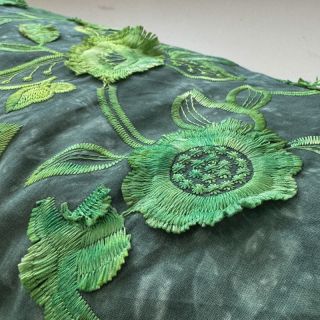 Cotton fabric TIE DYE EMBROIDERY Flora design A