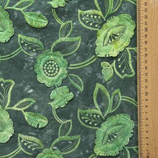 Cotton fabric TIE DYE EMBROIDERY Flora design A