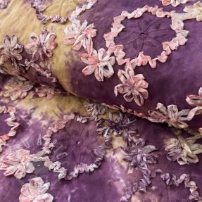 Cotton fabric TIE DYE EMBROIDERY Eva tape design D