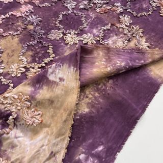 Cotton fabric TIE DYE EMBROIDERY Eva tape design D