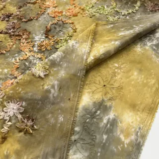 Cotton fabric TIE DYE EMBROIDERY Eva tape design E