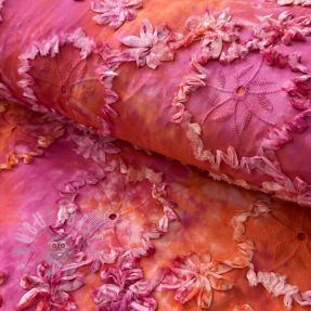 Cotton fabric TIE DYE EMBROIDERY Eva tape design F