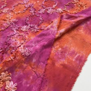 Cotton fabric TIE DYE EMBROIDERY Eva tape design F