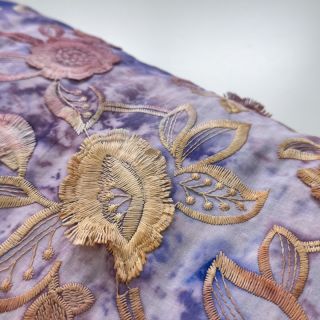 Cotton fabric TIE DYE EMBROIDERY Flora design C