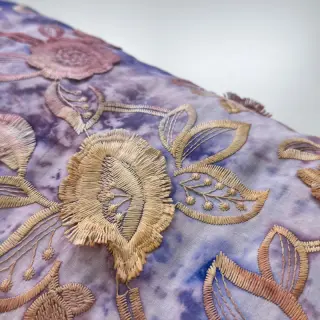 Cotton fabric TIE DYE EMBROIDERY Flora design C