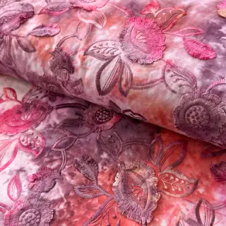 Cotton fabric TIE DYE EMBROIDERY Flora design D
