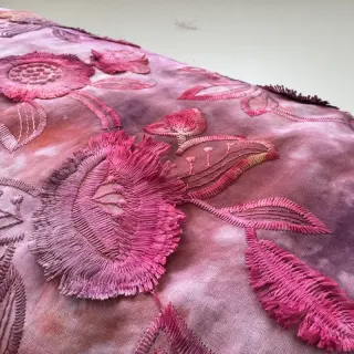 Cotton fabric TIE DYE EMBROIDERY Flora design D