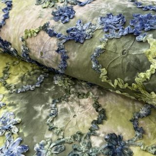 Cotton fabric TIE DYE EMBROIDERY Eva tape design A