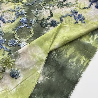 Cotton fabric TIE DYE EMBROIDERY Eva tape design A