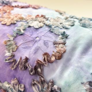 Cotton fabric TIE DYE EMBROIDERY Eva tape design C